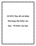 10 SEO Mẹo để cải thiện thứ hạng tìm kiếm của bạn - Website của bạn