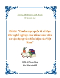 Đề tài: "Chuẩn mực quốc tế về đạo đức nghề nghiệp của kiểm toán viên và vận dụng vào điều kiện của Việt Nam"