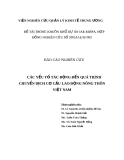 BÁO CÁO NGHIÊN CỨU: CÁC YẾU TỐ TÁC ĐỘNG ĐẾN QUÁ TRÌNH CHUYỂN DỊCH CƠ CẤU LAO ĐỘNG NÔNG THÔN VIỆT NAM