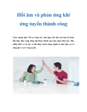 Hồi âm và phản ứng khi ứng tuyển thành công