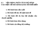 Vận dụng phân tích mô hình vào một số mô hình kinh tế phổ biến