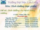 Đề tài: "Dinh dưỡng cho bệnh loãng xương"