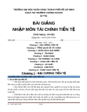 Bài giảng nhập môn tài chính tiền tệ 2016