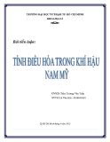 Tiểu luận: "Tính điều hòa trong khí hậu Nam Mỹ"