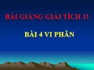 Bài giảng Giải tích 11 chương 5 bài 4: Toán vi phân hấp dẫn