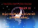 Bài giảng Giải tích 11 chương 5 bài 3: Đạo hàm của hàm số lượng giác