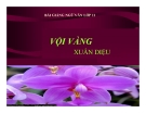 Bài giảng Ngữ văn 11 tuần 21 bài: Vội vàng - Xuân Diệu