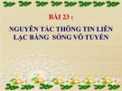 Bài giảng Vật lý 12 bài 23: Nguyên tắc thông tin liên lạc bằng sóng vô tuyến