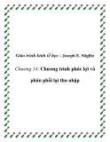 Giáo trình kinh tế học công cộng (Joseph E. Stiglitz)  Chương 14: Chương trình phúc lợi và phân phối lại thu nhập 