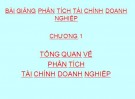 Bài giảng phân tích tài chính doanh nghiệp - Chương 1