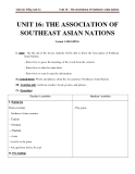 Bài 16 The Association of Southest Asian nations - Giáo án Tiếng Anh 12 - GV.Cao Thế Hùng