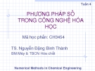 Phương pháp số trong công nghệ hóa học - Chương 1 - Tuần 4