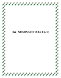 [Gr] NOMINATIV (Chủ Cách)