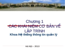 Bài giảng cơ sở lập trình - Trường học viên Ngân Hàng Hà Nội - Chương 1