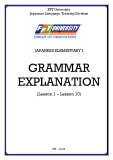 Japaneses Elementtary I: Grammar Explanation