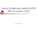 Survey of admission control in IEEE 802.11e wireless LANs
