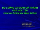 Đo lường đánh giá quá trình học tập