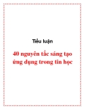 Tiểu luận:  40 nguyên tắc sáng tạo ứng dụng trong tin học