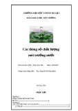 Đề tài: Các thông số chất lượng môi trường nước