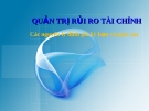 Bài giảng quản trị rủi ro tài chính - Bài 9