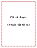 Vài lời khuyên về cách viết bài báo