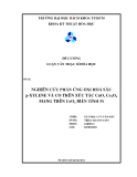 Luận văn:NGHIÊN CỨU PHẢN ỨNG OXI HOÁ SÂU p-XYLENE VÀ CO TRÊN XÚC TÁC CuO, Co3O4 MANG TRÊN CeO2 BIẾN TÍNH Pt