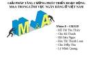 GIẢI PHÁP TĂNG CƯỜNG PHÁT TRIỂN HOẠT ĐỘNG M&A TRONG LĨNH VỰC NGÂN HÀNG Ở VIỆT NAM