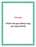 Tiểu luận:  Chính sách giao thông trong quy hoạch đô thị