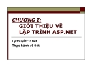 GIỚI THIỆU VỀ LẬP TRÌNH ASP.NET