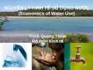 Nguyên lý kinh tế sử dụng nước ( Economics of Water Use) - Trịnh Quang Thoại