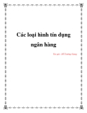 Các loại hình tín dụng ngân hàng