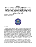 Đề tài: Phân tích tình hình thất nghiệp ở Việt Nam trong 4 năm gần đây (2008-2011) và các biện pháp mà chính phủ đã sử dụng để giảm tỷ lệ thất nghiệp