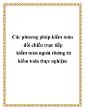 3 phương pháp kiểm toán : đối chiếu trực tiếp - kiểm toán thực nghiệm - kiểm toán ngoài chứng từ