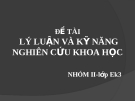 Đề tài:Lý luận và kỹ năng nghiên cứu khoa học