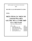 Tiểu luận:Phân tích các nhân tố ảnh hưởng đến giá thu mua cà phê của Việt Nam