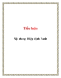 Tiểu luận: Nội dung Hiệp định Paris