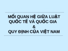 Mối quan hệ giữa luật quốc tế và quốc gia và quy định của Việt Nam