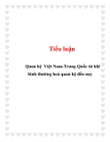 Tiểu luận: Quan hệ Việt Nam-Trung Quốc từ khi bình thường hoá quan hệ đến nay