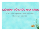 Tiểu luận:Mô hình tổ chức nhà hàng