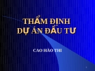 Thẩm định dự án đầu tư-Cao Hào Thi