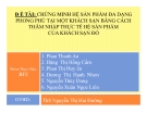 Đề tài:Chứng minh hệ sản phẩm đa dạng phong phú tại một khách sạn bằng cách thâm nhập thực tế hệ sản phẩm của khách sạn đó