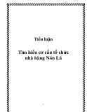 Tiểu luận: Tìm hiểu cơ cấu tổ chức nhà hàng Nón Lá