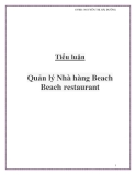 Tiểu luận: Quản lý Nhà hàng Beach Beach restaurant