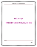 Tiểu luận: Tìm hiểu menu nhà hàng Sen