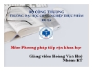 Tiểu luận: Phương pháp tiếp cận khoa học