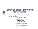 Quản lý chuỗi cung ứng- Bài tập nhóm