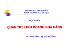 Quản trị kinh doanh nhà hành