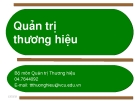 Chương 1: Tổng quan quản trị thương hiệu