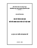 Luận án tiến sỹ kinh tế: Cầu về tiền và hệ quả đối với chính sách tiền tệ ở Việt Nam