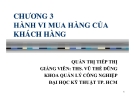 Chương 3: Hành vi mua hàng của khách hàng - TS Vũ Thế Dũng